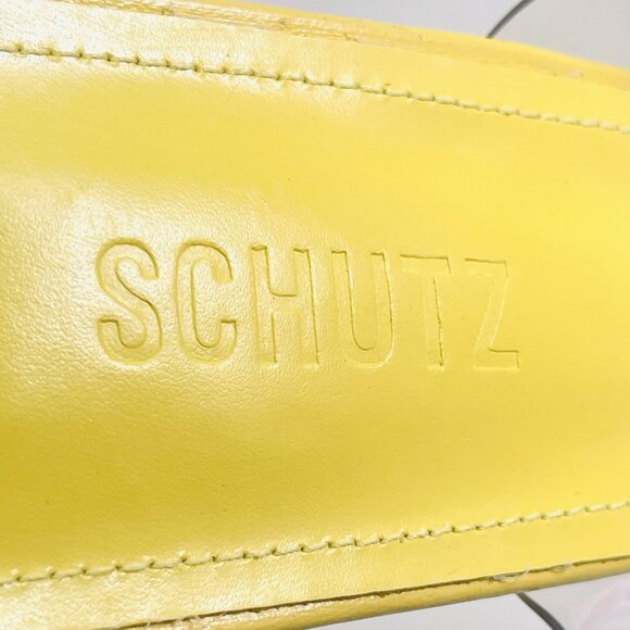 Schutz Ariella Tab Mid Sandal Limoncello Size 8B - Picture 6 of 10